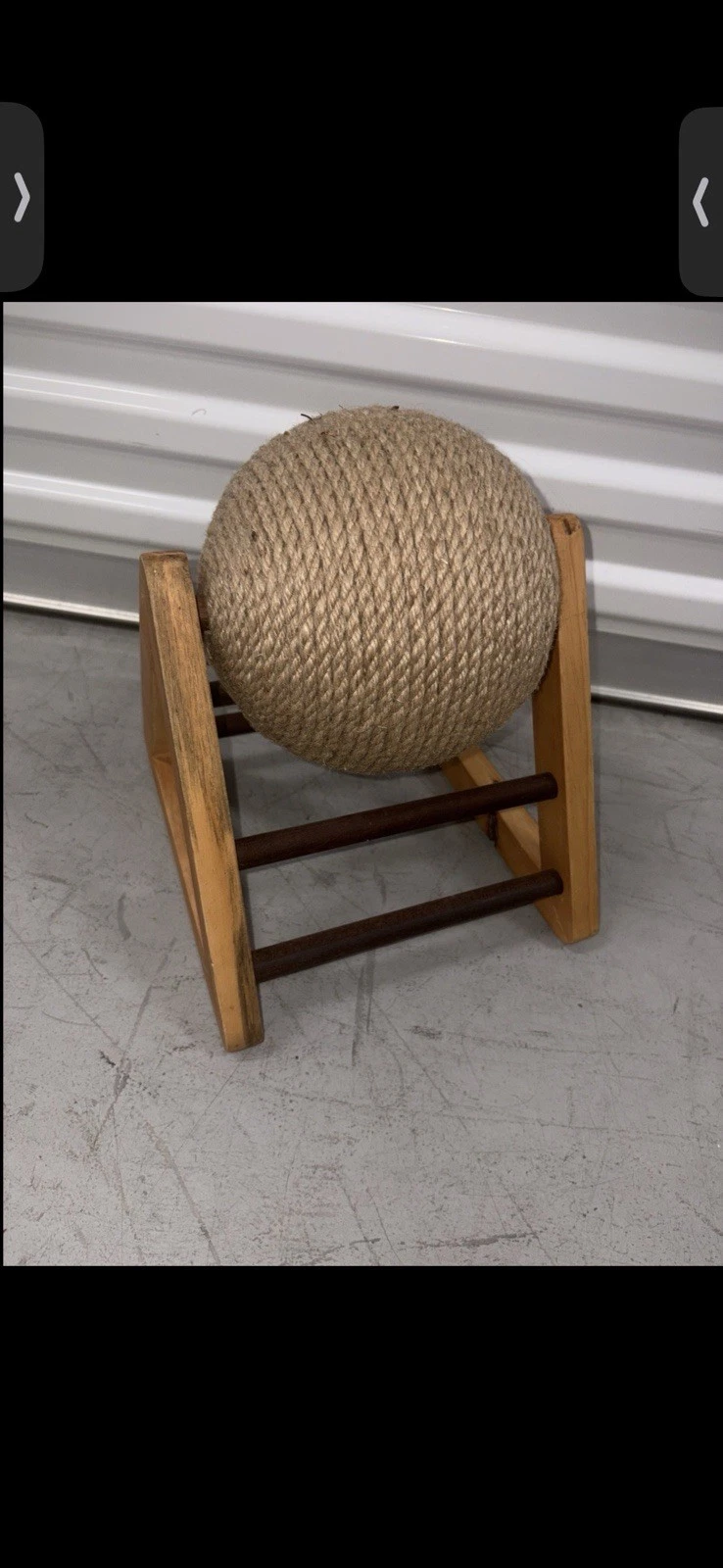 NATURAL SISAL ROPE BALL INTERACTIVE WOOD CAT TOY SCRATCHING BALL