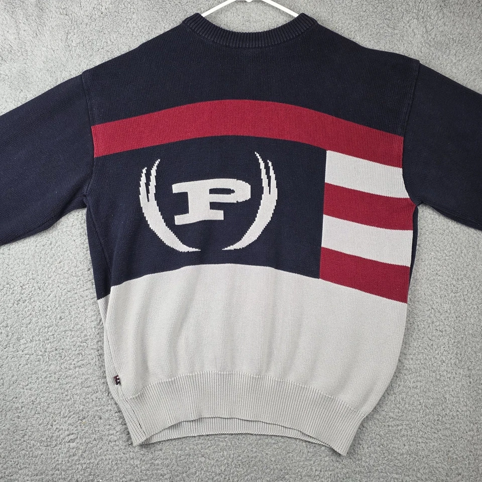 Suéter De Colección Phat Farm Para Hombres 3XL Azul Marino Rojo Blanco Alas P Bandera Logo Hip Hop Foto 2 de 4