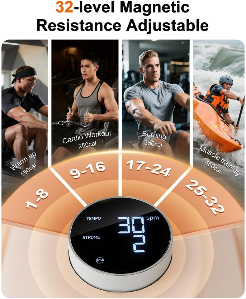 Rowing Machines 32 Levels Resistance, Maximum Load of 136KGApp contro - Image 2 of 4
