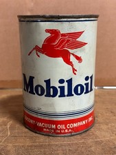 Aceite de motor Mobiloil de colección Full Mobil aceite lata de metal cuarto de galón