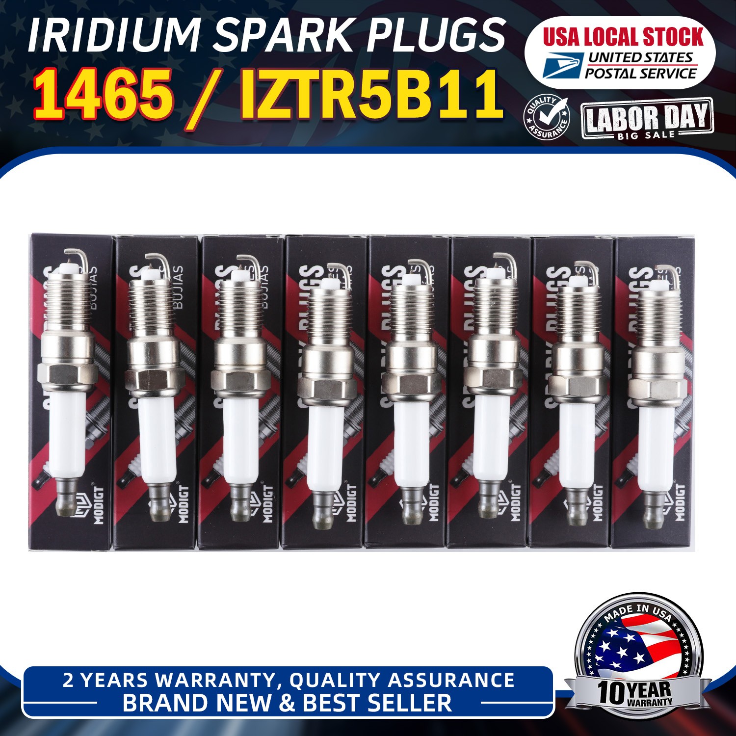 8xFit For NGK 1465 Laser Double Iridium Spark Plugs IZTR5B11 Genuine OEM Quality