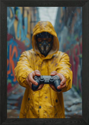 Press Play Gerahmtes Wandbild Poster Leinwanddruck Bild