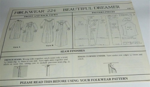 Beautiful Dreamer Gown Street Wear Costume Sewing Pattern Folkwear 224 6-20 LARP - Picture 3 of 4