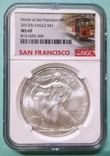 2012 S AMERICAN SILVER EAGLE  ✪  NGC MS-69 ◢  TRUSTED ✪  99.9% SILVER