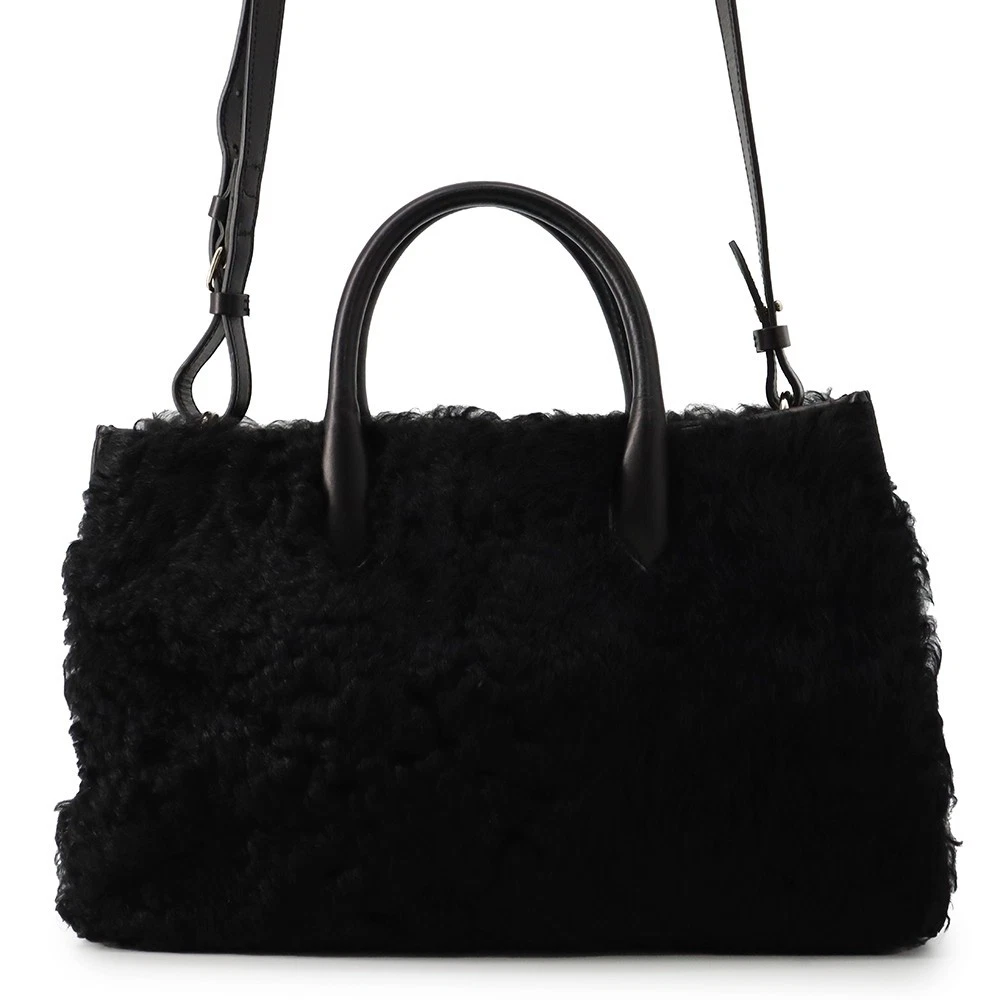 Balenciaga — BALENCIAGA PadlockNude Fur/Leather Black 347235