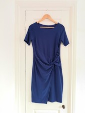 Betty Jackson black dress size 12 cobalt blue ruched work office