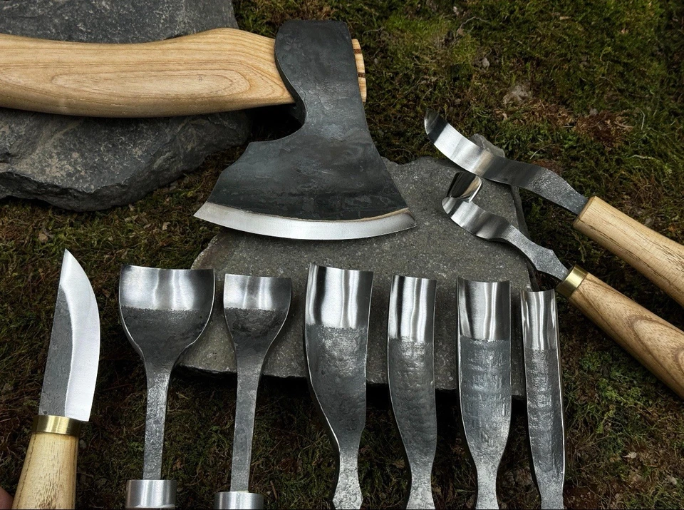 10-Piece Wood Carving Tool Set | Hand-Forged 52100 Steel Tools Gift For Woodwork - Image 3 of 4