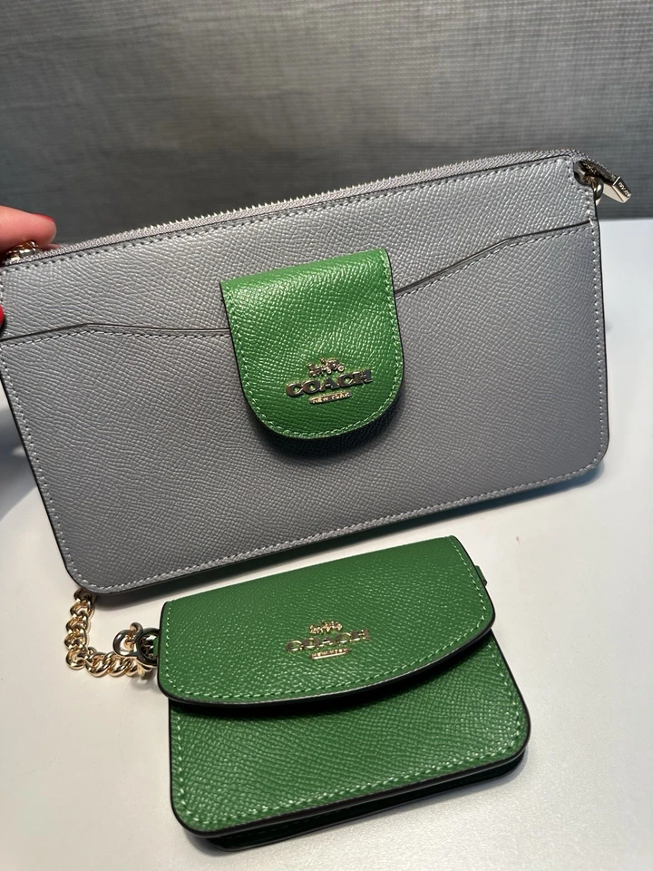 Coach Wyn Wallet on a Chain + Mini Kelly Green Pouch – Kelly Green Multi – NWT - Image 3 of 4