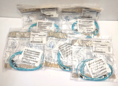 Lot of 5 Corning 050502T5120002M LC-LC Duplex OM3 50/125 Multimode Patch 2 Meter