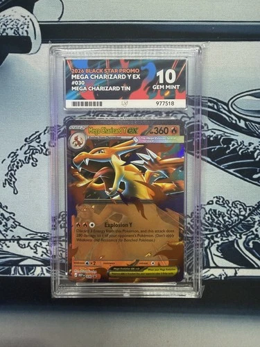 2026 BLACK STAR PROMO MEGA CHARIZARD Y EX #030 MEGA CHARIZARD TIN ACE 10