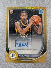 2025-26 Topps Bowman Basketball Kam Jones Rc Auto Gold Shimmer /50