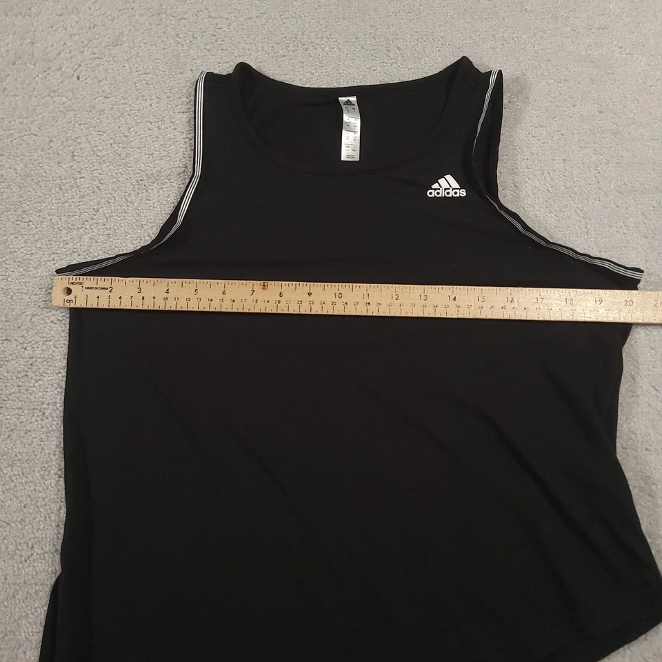 Camisa Adidas Para Mujer Grande Negra Tank Top Atlético Correr Gimnasio Entrenamiento Foto 4 de 4