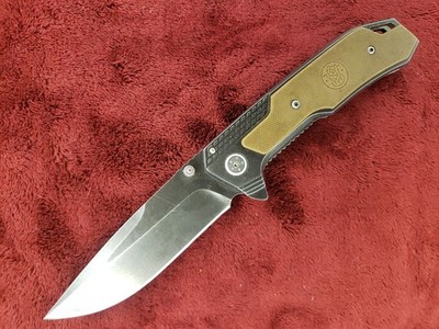 Smith & Wesson Desert Warrior Pivot Flipper Pocket Knife 8Cr13MoV Tan G10 SW609W