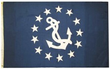 12x18 US Yacht Club Commodore Navy 100D Woven Poly Nylon Boat Flag Banner