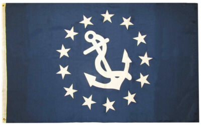 12x18 US Yacht Club Commodore Navy 100D Woven Poly Nylon Boat Flag Banner 