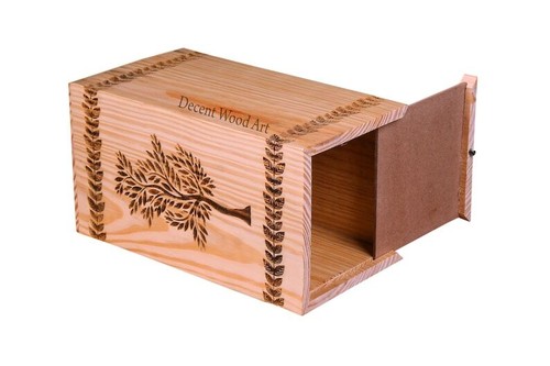 Personalized Pine Wood Cremation Urn for Human & Pets Ashes, Urn for Adult - Picture 3 of 6