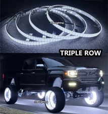 JHB  15.5" IP68 TRIPLE ROW LED WHITE Car Trucks Wheel Rings Rim Lights Set of 4