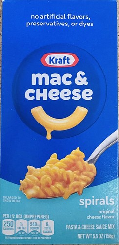 10x Kraft Original Mac & Cheese SPIRALS Makkaroni Abendessen Mix 5,5 Oz Box - 10er Pack - Bild 2 von 4