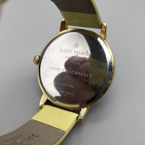 Kate Spade Metro Watch Women 34mm Hello Sunshine Yellow Leather New Battery - Picture 9 of 16
