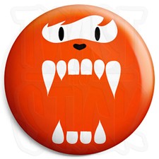 Cute Fuzzy Face Monster - 25mm Horror Button Badge with Fridge Magnet Option
