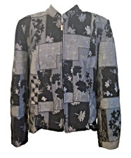 Patchwork Tapestry Jacket Full Zip Women's Size XL Bohemian Western