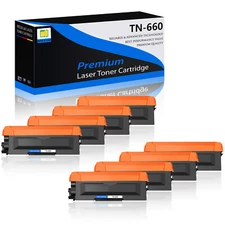 8PK TN660 High Yield Toner Cartridge for Brother MFC-L2705DW MFC-L2707DW Printer