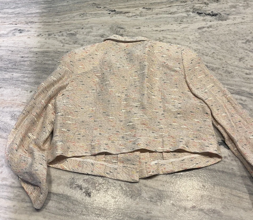 Veracite Vessel Vintage Short Blazer Multicolor Cream Shoulder Pads 9 Japanese - Image 3 of 4