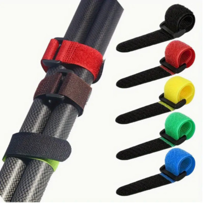 4Pcs YELLOW Fishing Rod Straps Hook & Loop Tie Holders for Secure Rod Storage