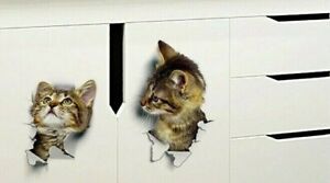 Wandtattoo 3D Katze Dekoration Aufkleber Sticker Katze Cat Kinder Zimmer
