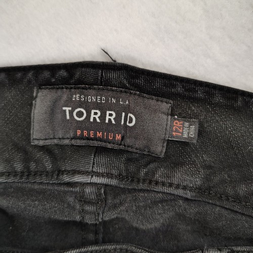 Jeans Torrid donna 12R nero vita alta jegging gamba dritta vita media - Foto 3 di 10