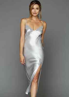 Long Silk & Lace Nightgown, sexy, beautiful, NWT, Vintage Look, 20118RAIN(M)