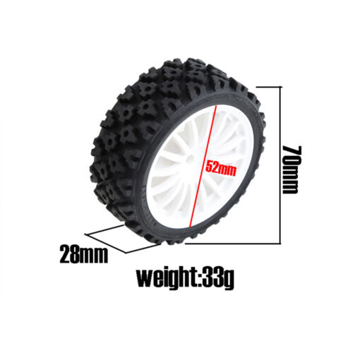 4x Rubber Wheel Rim Tires Tyres for Tamiya TT01/TT02/XV-01/XV02/HPI 1/10 RC Car - Picture 6 of 7