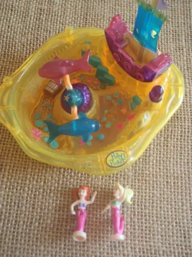 Vintage Polly Pocket Bluebird 1999 Sea Splash Dolphin Ride - V1