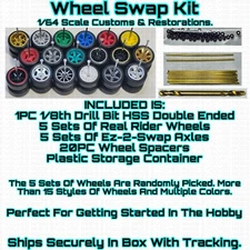 Wheel Swap Kit 5 Sets For 1/64 Scale Custom Restoration Hot Wheel & Other