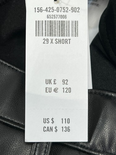 NWT Abercrombie & Fitch Ultra High Rise Pants 29 8 XS Short Vegan Leather Black - Picture 6 of 9