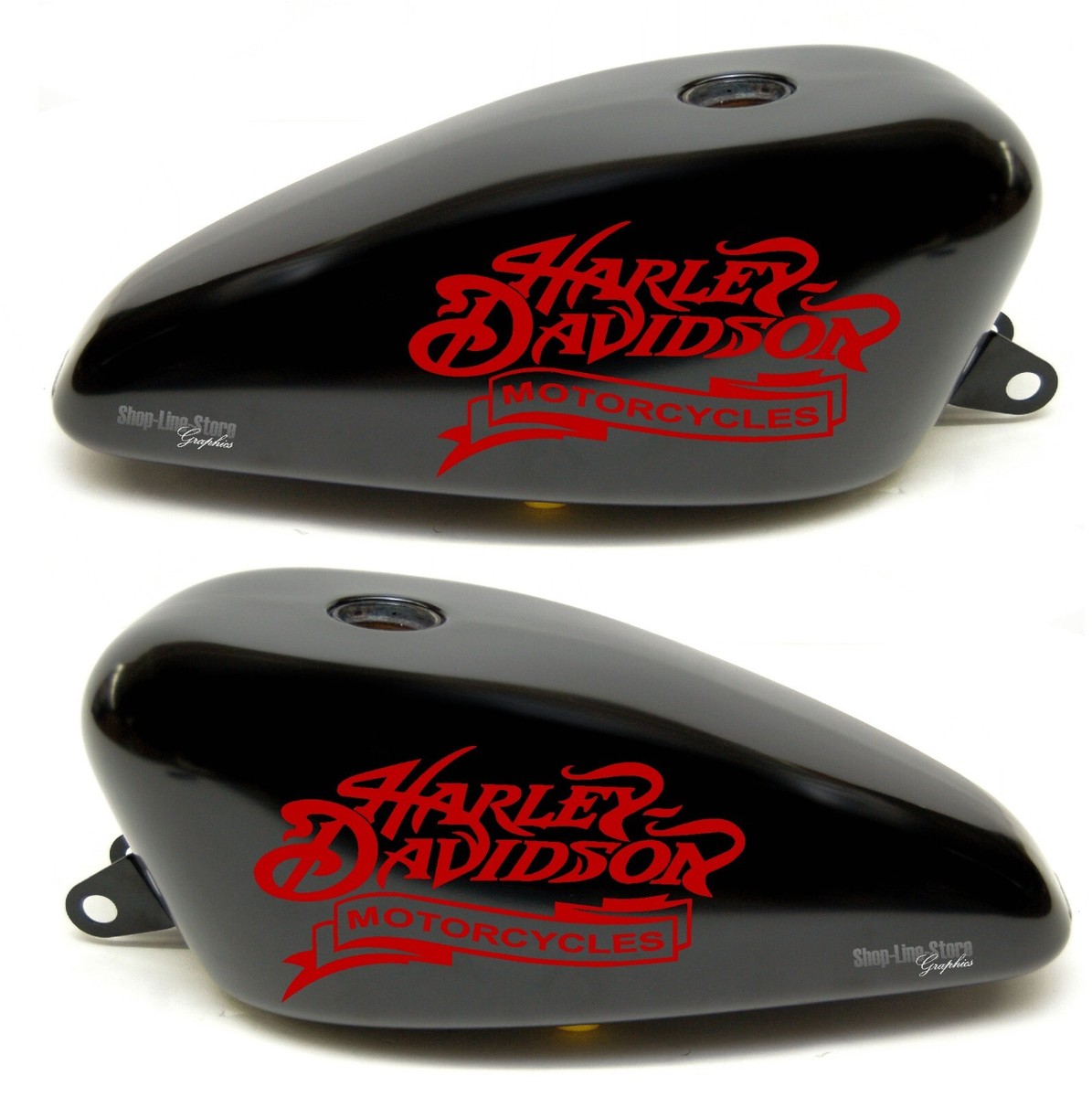 DualColorStampe Tankstreifen Für Harley-Davidson – Aufkleber-Set Aus Vinyl, Rot, Kompatibel Mit DX-SX Modellen