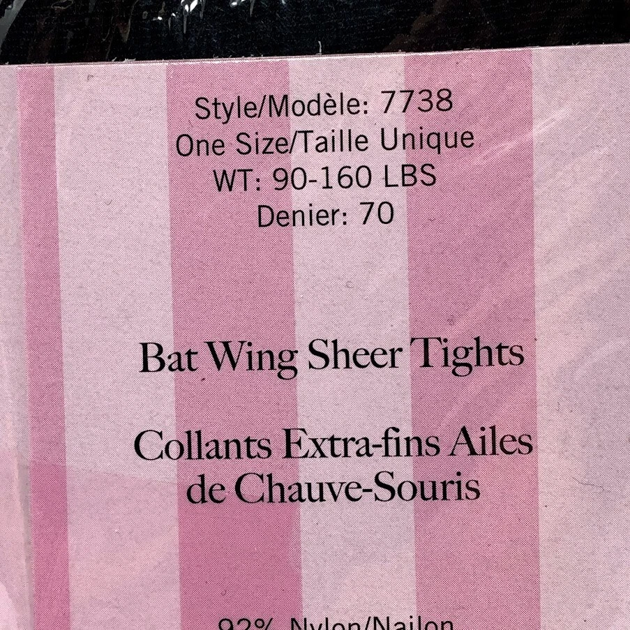 Medias transparentes ala murciélago pierna avenida disfraz negro mujer medias talla única Foto 3 de 4