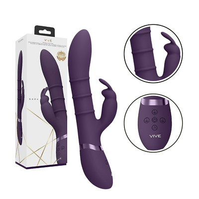 Rechargeable Thrusting Rabbit Vibrator G Spot Clitoral Stimulator Women Sex Toy