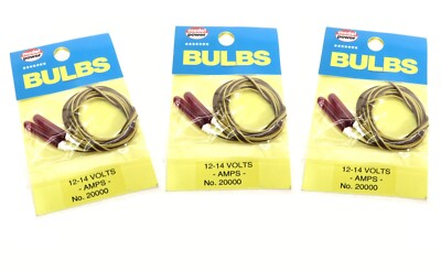 #ad Model Power No.20000 Red Tubular Flasher Bulbs 2pc. 14V 6 bulbs $3.95