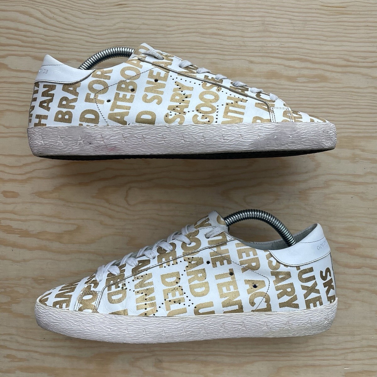 GOLDEN GOOSE 10th Anniversary Superstar White Gold Sneakers - US8 