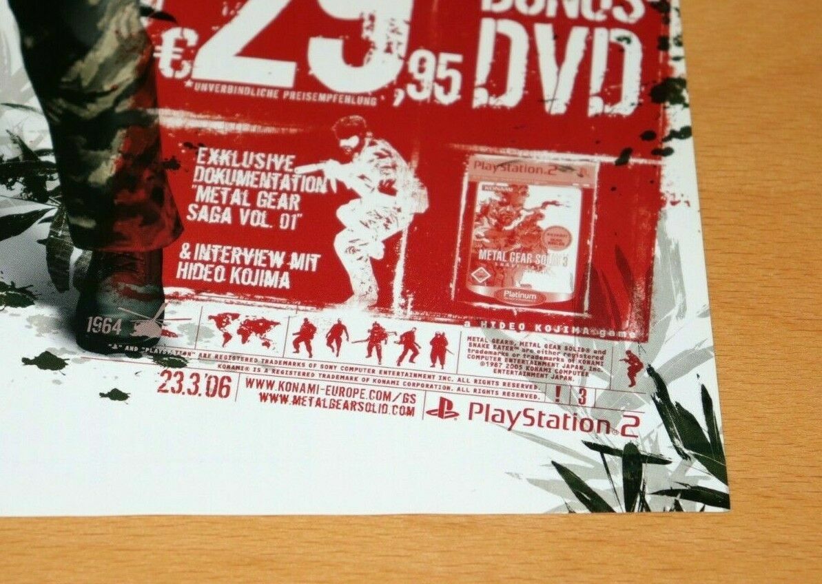 Metal Gear Solid 3 Snake Eater PS2 PS3 Xbox 360 Old Promo Poster