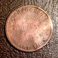 ~ Australia Penny Token. H J Marsh & Brother - c1850s  Hobart, Tasmania