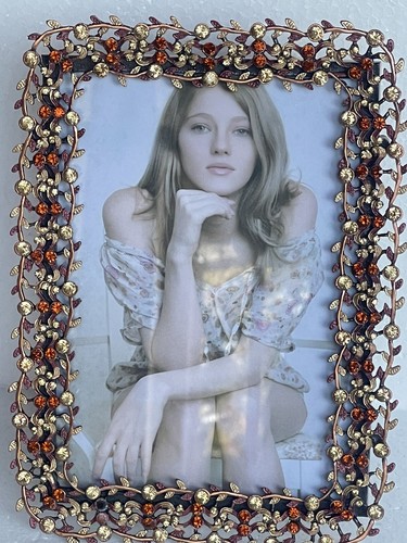 Decoration Vine Picture Frame Brown Hand Made with Swarovski Crystals Enamel - Picture 7 of 13
