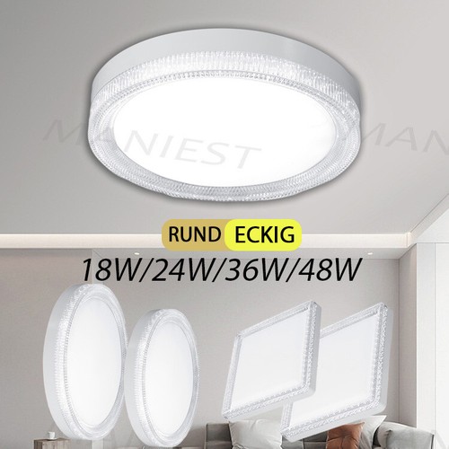 LED Deckenlampe Deckenleuchte Rund Eckig Schlafzimmer Bad Wohnzimmer Flur lampe - Bild 2 von 32