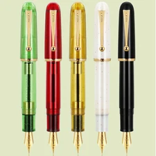 2024 Jinhao 9013 Heartbeat Nib Medium Size Fountain Pen Acrylic 5 Colors WithBox