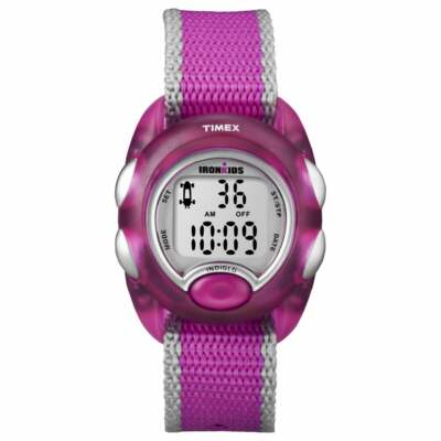 New! (needs battery)Timex Children's T7B9809J Translucent Pink Resin Strap Watch