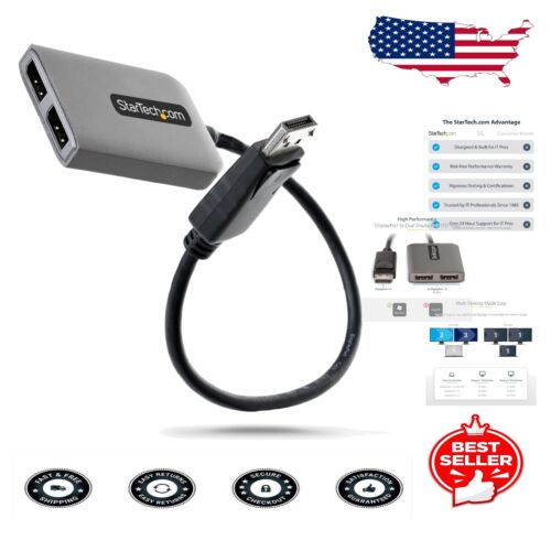 USB Powered 2-Port DisplayPort 1.4 to Dual 5K Splitter for Enhanced Workstations
