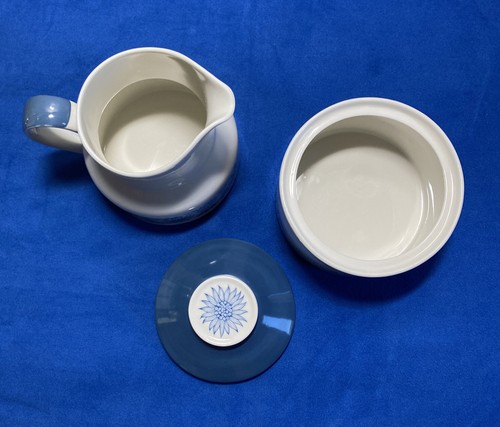 Jarra de leche crema grande Royal Doulton Cranbourne y azucarero con tapa bonita - Imagen 3 de 9