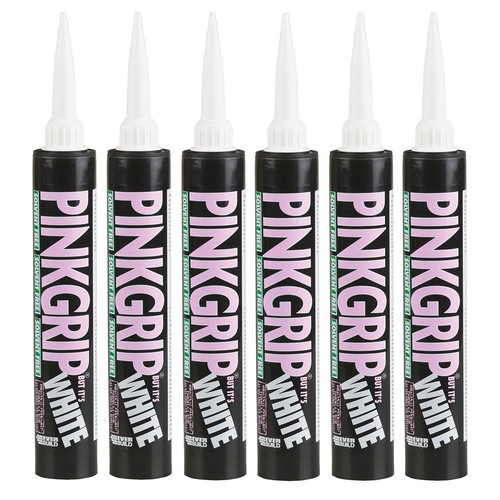 Everbuild 12x Pink Grip But its White 380ml Fill Grab Adhesive