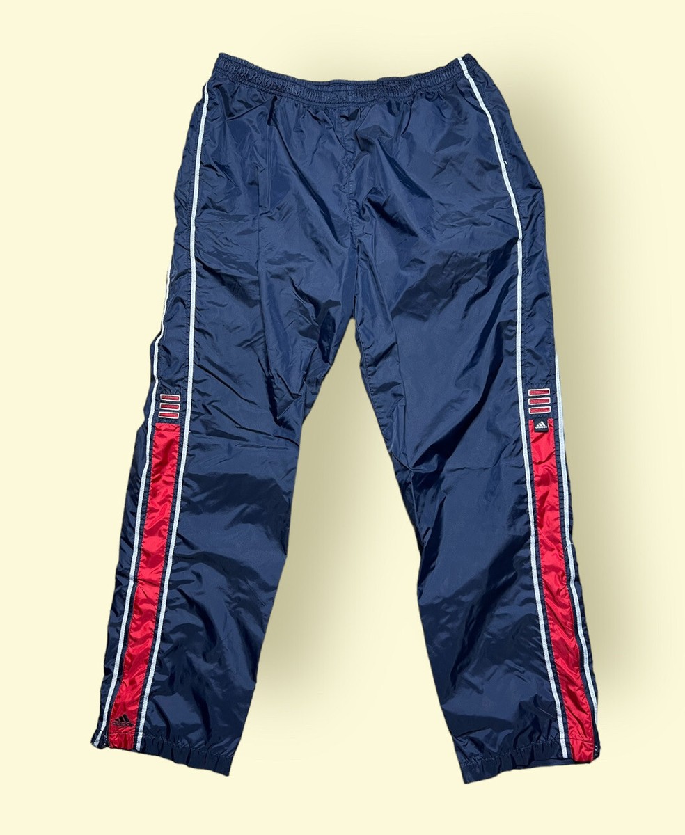 Vintage Adidas Y2K Windbreaker Pants Men's Large Blue 2000s